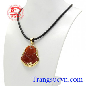 Thiết kế đẹp mắt, nam tính và hợp phong thủy giúp người đeo gặp nhiều may mắn. Bộ phật di lặc mã não thiên nhiên