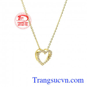 Sản phẩm nhận đặt chế tác theo yêu cầu. Bộ trang sức trái tim vàng tây
