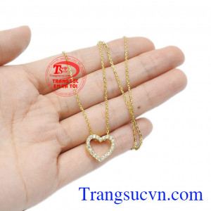 Bộ trang sức trái tim vàng tây bảo hành uy tín, giao hàng toàn quốc.