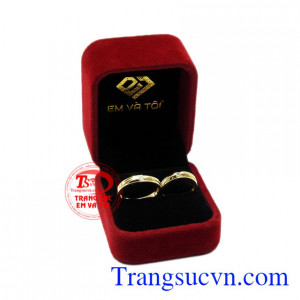 Cặp nhẫn cưới vàng đẹp.