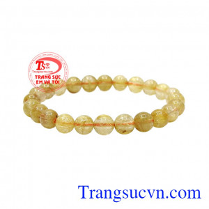 Chuỗi thạch anh tóc 7mm tài lộc, hợp phong thủy.