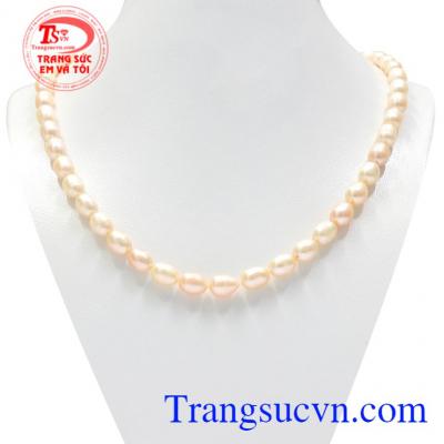 Chuỗi vòng ngọc trai hồng, ngọc trai nuôi dành cho nữ vòng cổ ngọc trai hồng đẹp dành cho nữ.