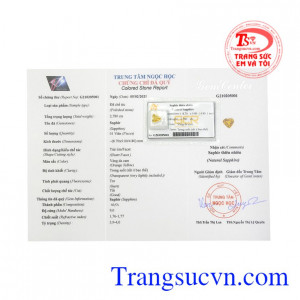 Đá sapphire vàng trái tim thanh toán an toàn.