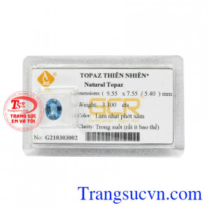 Đá Topaz thiên nhiên hưng thịnh có giấy kiểm định đá quý uy tín.
