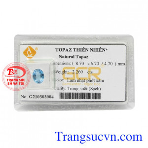 Đá Topaz thiên nhiên lộc phát được chế tác tỉ mỉ, sắc nét.