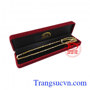 Dây chuyền nam nổi bật vàng tây