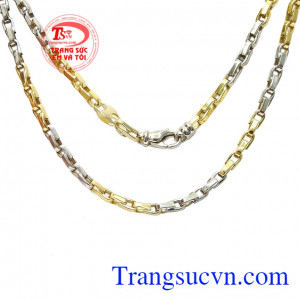 Sản phẩm nhập khẩu từ Italy, chế tác vàng tây 18k. Dây chuyền phong cách nam tính