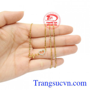 Dây chuyền vàng nhịp đập trái tim chất lượng.