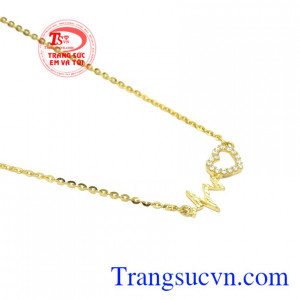 Dây chuyền vàng nhịp đập trái tim đẹp.