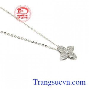Dây chuyền vàng trắng thanh tú đẹp.