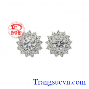Hoa tai kiêu sa vàng trắng