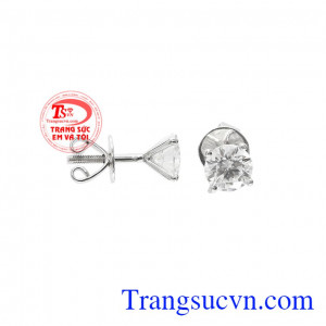Hoa tai moissanite trang nhã