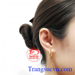 Hoa tai nữ cá tính vàng tây