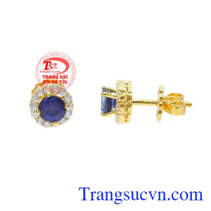 Hoa tai nữ Sapphire nhỏ xinh sự lựa chọn hoàn hảo dành cho phái đẹp, có giấy kiểm định đá quý.