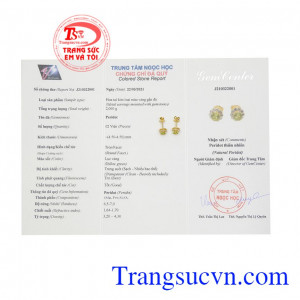 Hoa tai Peridot nữ tính cao cấp.