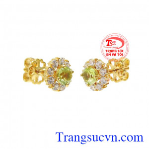 Hoa tai Peridot thanh lịch thanh toán an toàn.