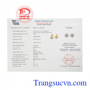 Hoa tai thạch anh tím nữ tính