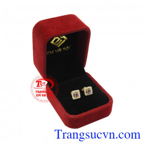 Hoa tai thạch anh tím tinh tế đẹp.