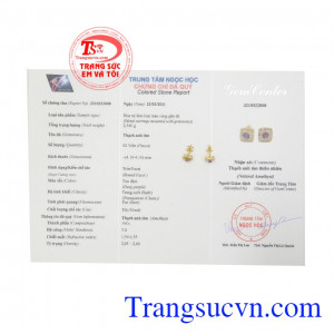 Hoa tai thạch anh tím tinh tế thời trang.