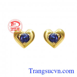 Hoa tai trái tim Sapphire đẹp món quà yêu thương để dành tặng cho người con gái của bạn.