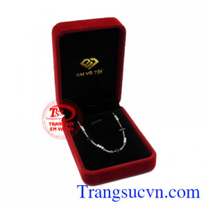 Lắc chân nữ vàng trắng tinh tế đẹp.