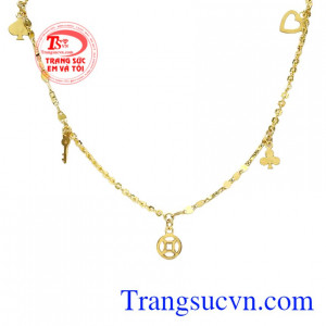 Lắc chân nữ vàng xinh xắn đẹp.