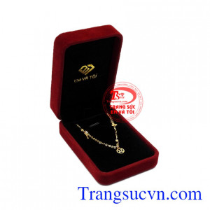 Lắc chân nữ vàng xinh xắn dễ thương.