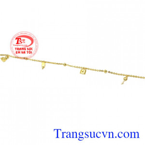 Lắc chân vàng đáng yêu vàng 10k được bảo hành chu đáo.