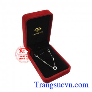 Lắc chân vàng trắng thời thượng đẹp.