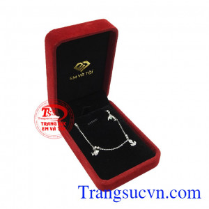 Lắc chân vàng trắng xinh yêu đẹp.