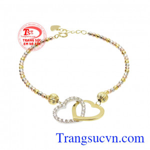 Lắc tay bi trái tim kiểu dáng độc đáo, chế tác theo phong cách Hàn Quốc.