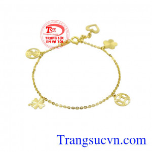 Lắc tay may mắn vàng tây