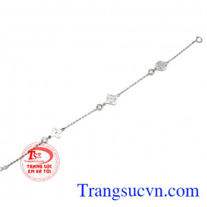 Với phái đẹp, lắc tay với kiểu dáng thanh mảnh sẽ khiến đôi tay người dùng thêm uyển chuyển, nữ tính. Lắc tay nữ phong cách vàng trắng