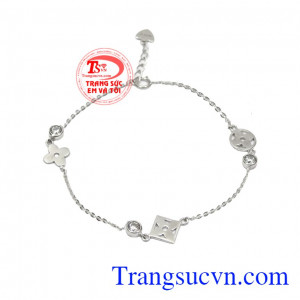 Lắc tay nữ phong cách vàng trắng