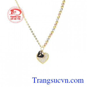 Lắc tay trái tim độc đáo vàng 10k Korea giao hàng nhanh trên toàn quốc.