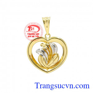 Mặt dây hạnh phúc vàng tây