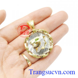 Mặt dây vàng báo nam tính đẹp.