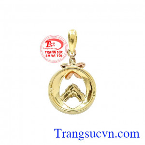 Mặt dây vàng tây phong cách, kiểu dáng trẻ trung dành tặng phái đẹp. 