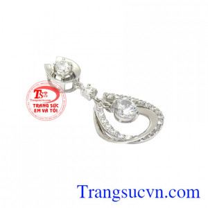 Mặt dây vàng trắng thanh tú vàng 18k chất lượng, thanh toán an toàn.