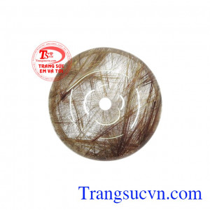 Mặt đồng xu thạch anh tóc đẹp