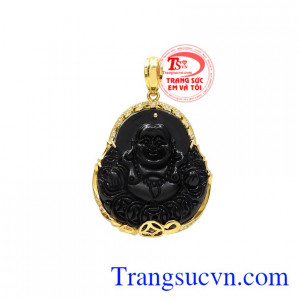 Mặt phật di lặc bọc vàng hoan hỉ