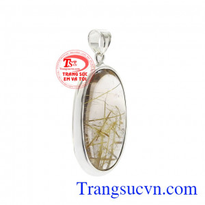Mặt thạch anh tóc bọc bạc đẹp với thiết kế vừa sang trọng vừa ấn tượng.