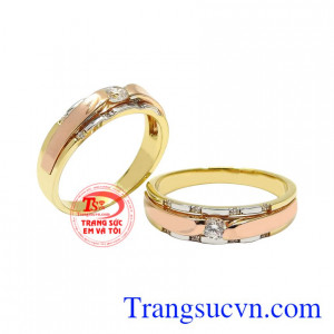 Nhẫn cưới vàng cam kết ngọt ngào đẹp.