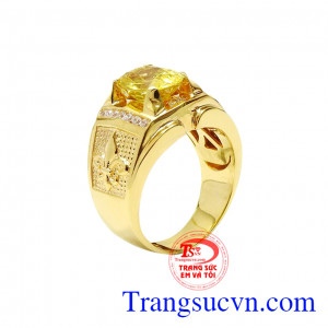 Nhẫn nam sapphire mạnh mẽ