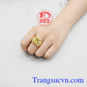 Nhẫn nam sapphire mạnh mẽ 