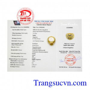 Nhẫn nam sapphire mạnh mẽ có giấy kiểm định đá quý, bảo hành uy tín. 