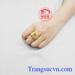 Nhẫn nam sapphire vàng rồng phượng