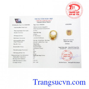 Nhẫn nam thạch anh vàng tuổi Thân
