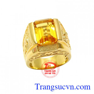 Nhẫn nam thạch anh vàng tuổi Thân