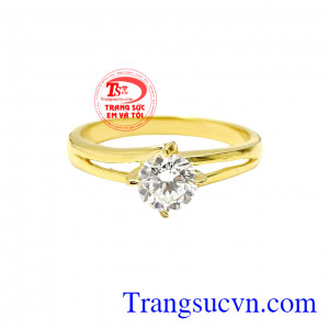 Nhẫn nữ dịu dàng vàng tây phù hợp với nhiều độ tuổi. 